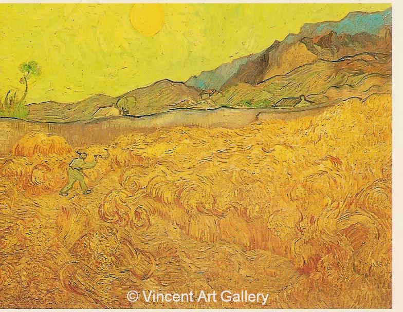 JH1773, Wheat Fields with Reaper at Sunrise